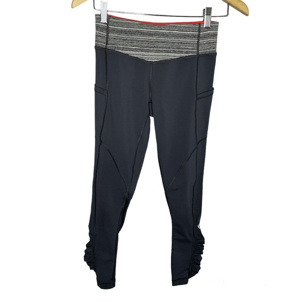 Lululemon Speed Tight Cropped Ruched Leg Gray